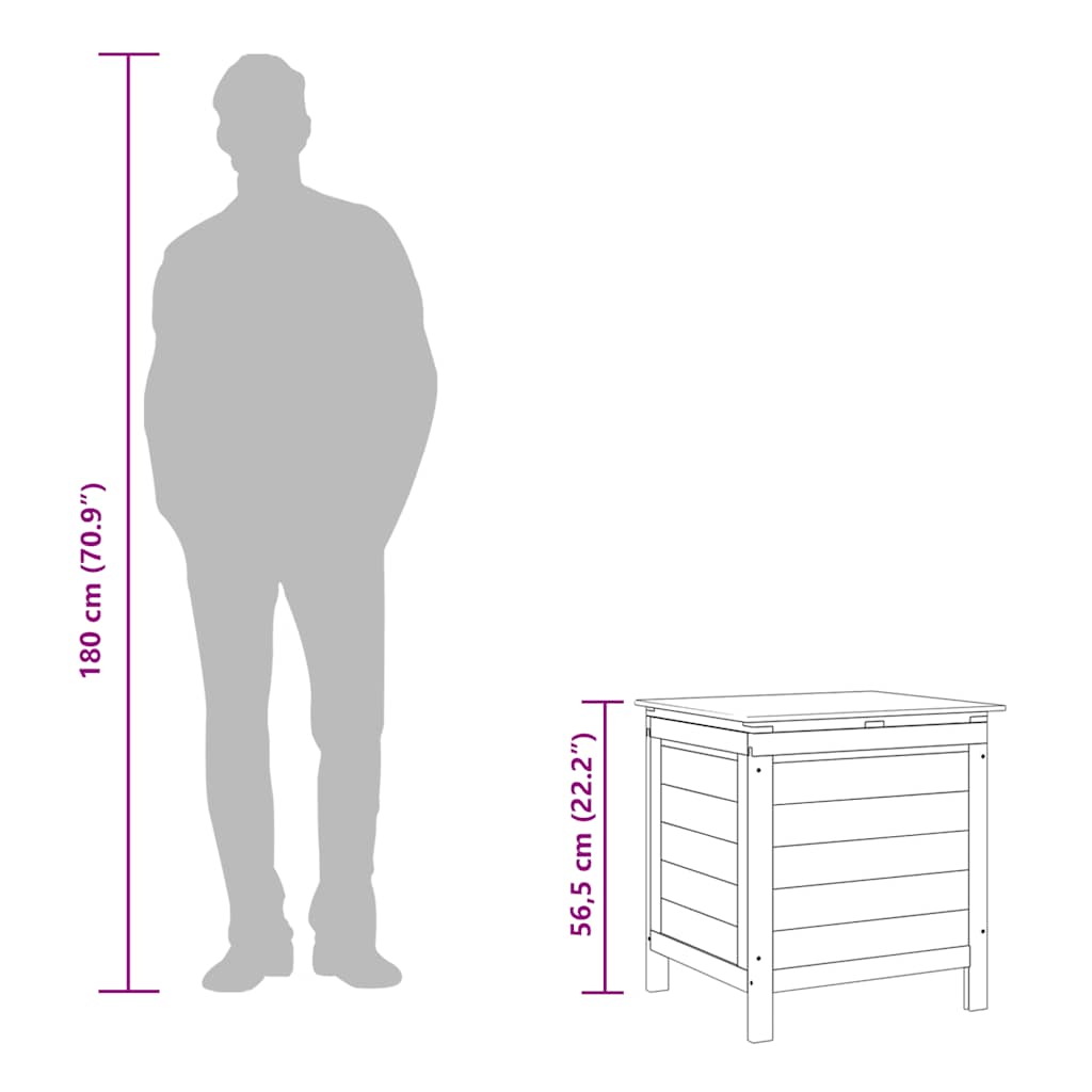 vidaXL Gartentruhe 50x49x56,5 cm Massivholz Tanne