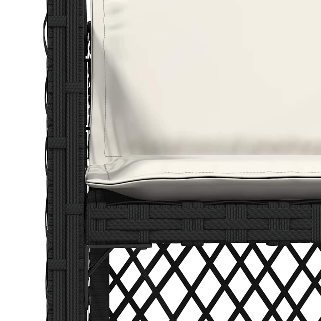vidaXL Gartenstühle mit Kissen 4 Stk. Schwarz Poly Rattan