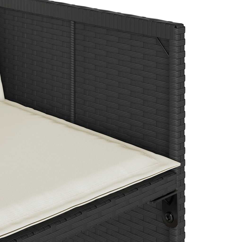 vidaXL Gartenstühle mit Kissen 4 Stk. Schwarz Poly Rattan