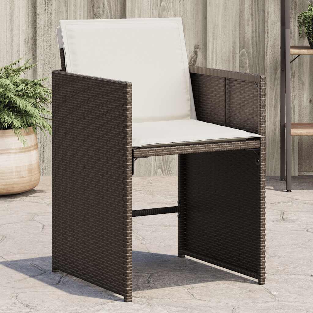 vidaXL Gartenstühle mit Kissen 4 Stk. Schwarz Poly Rattan