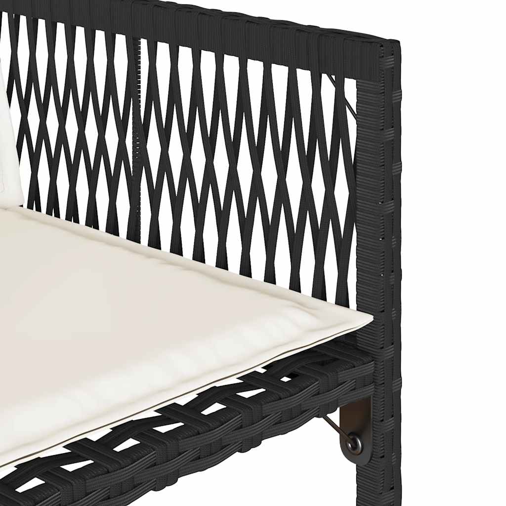 vidaXL Gartenstühle mit Kissen 4 Stk. Schwarz Poly Rattan