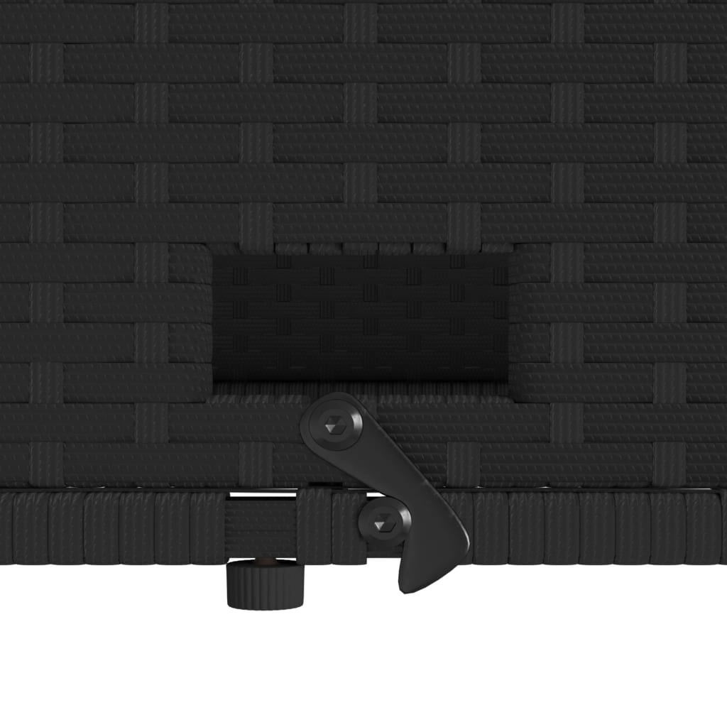 vidaXL Gartensofa mit Kissen 2-Sitzer Schwarz Poly Rattan