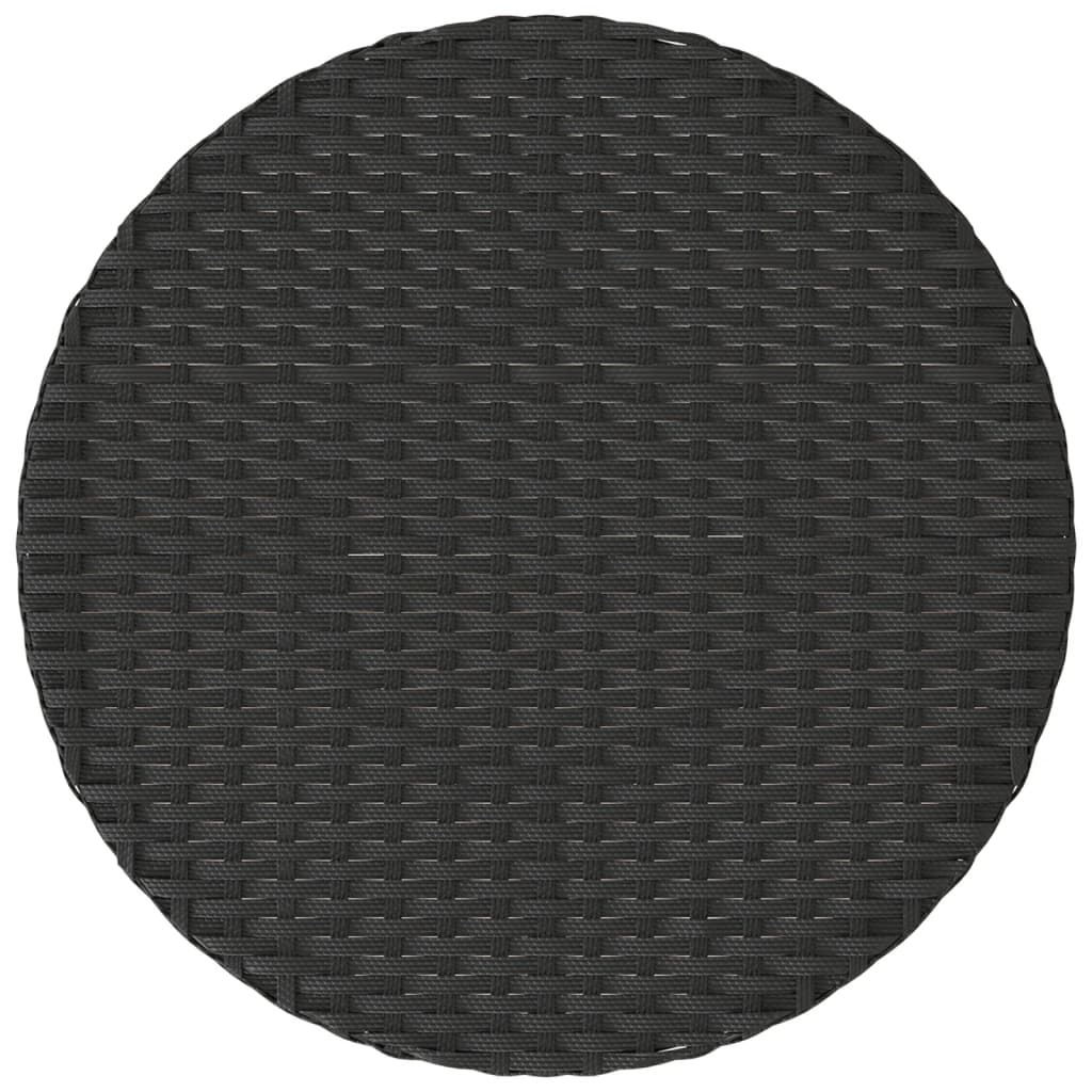 vidaXL 3-tlg. Bistro-Set mit Kissen Schwarz Poly Rattan