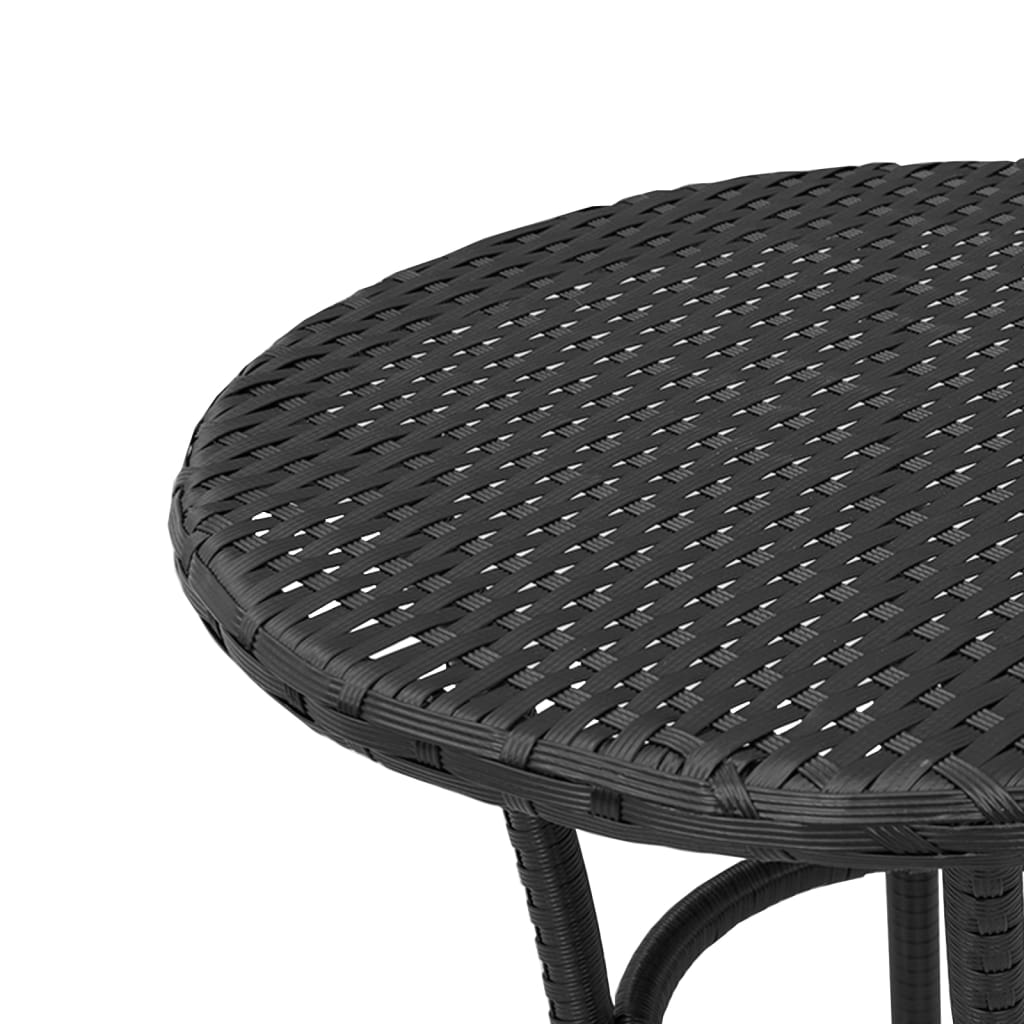 vidaXL 3-tlg. Bistro-Set mit Kissen Schwarz Poly Rattan