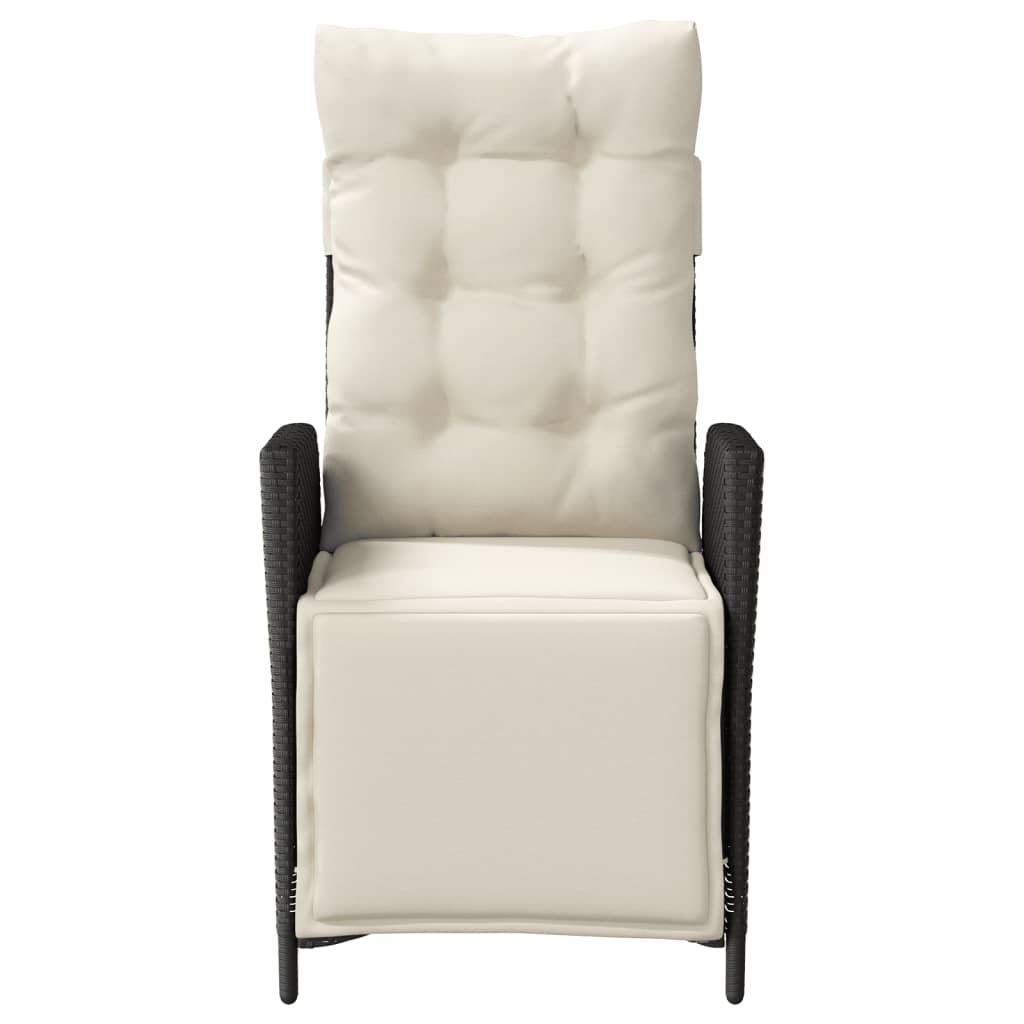 vidaXL 3-tlg. Bistro-Set mit Kissen Schwarz Poly Rattan