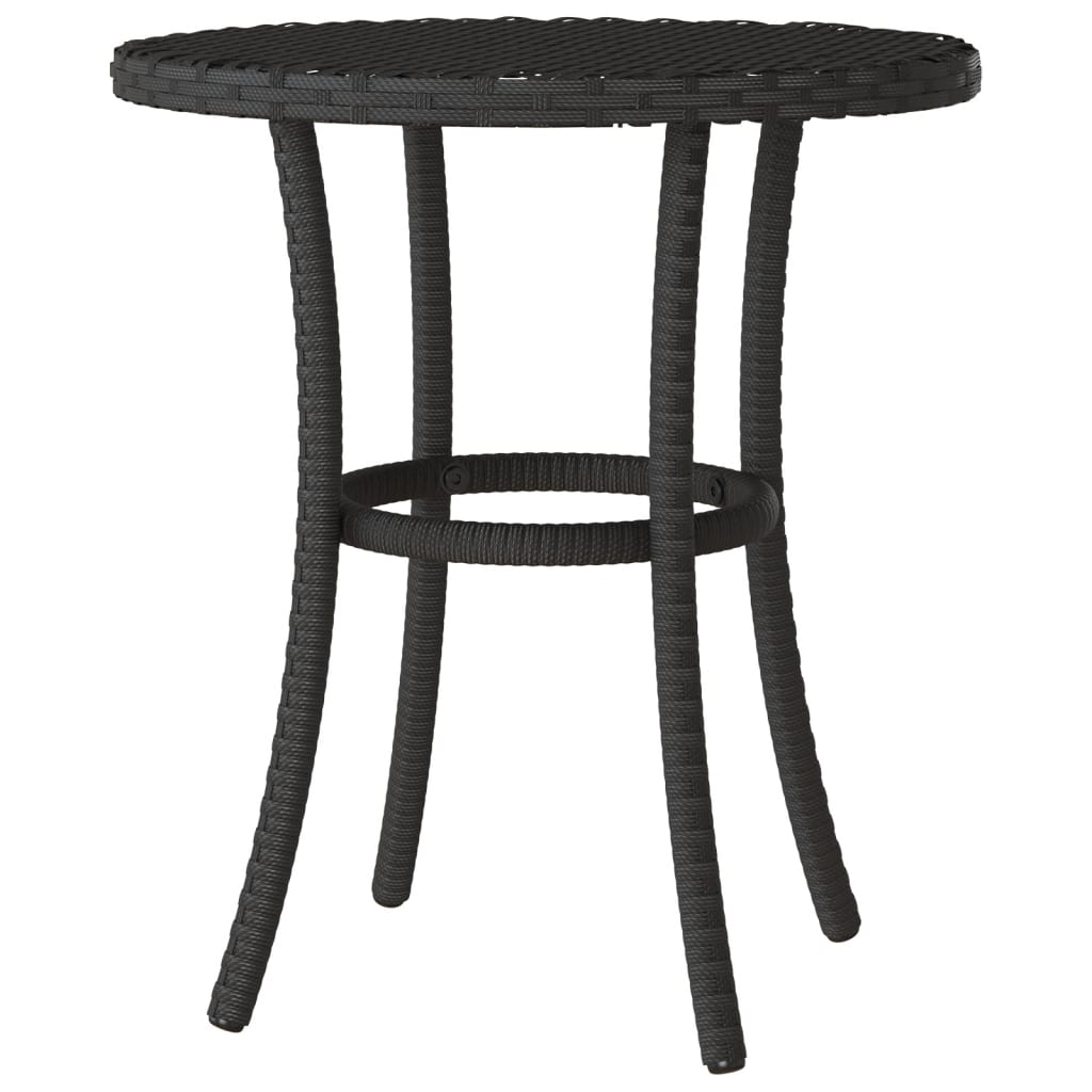 vidaXL 3-tlg. Bistro-Set mit Kissen Schwarz Poly Rattan