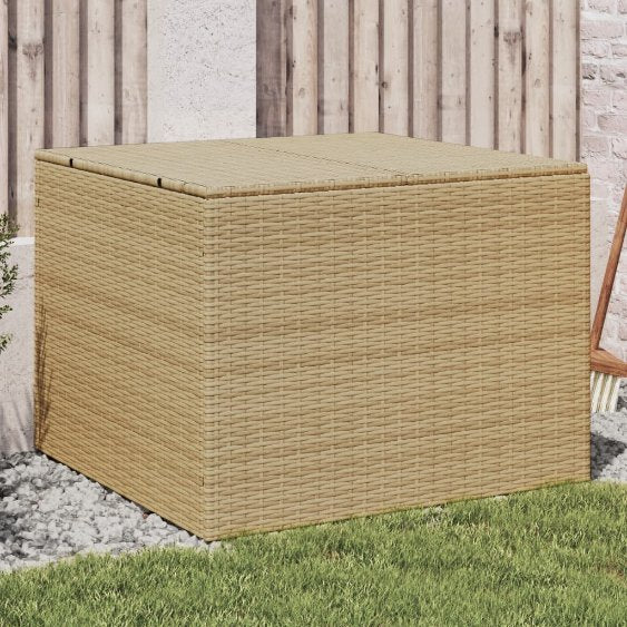 vidaXL Gartentruhe Schwarz 283L Poly Rattan