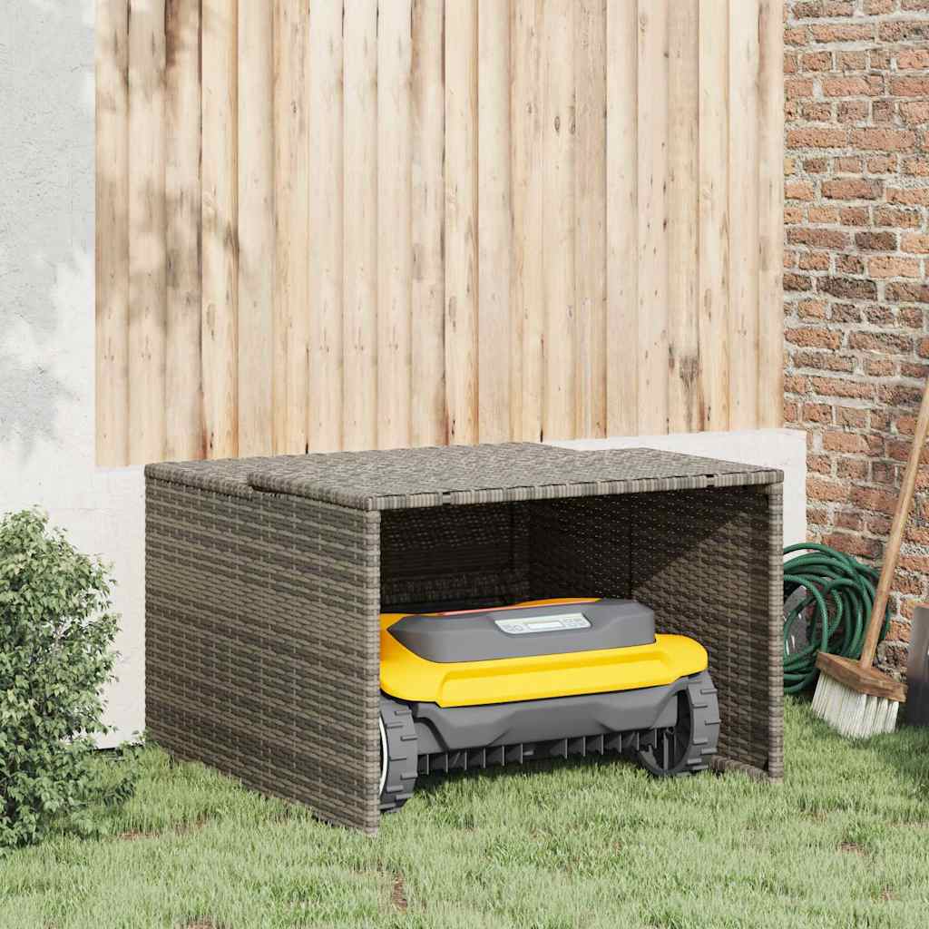 vidaXL Mähroboter-Garage Braun 86x90x52/57 cm Poly Rattan