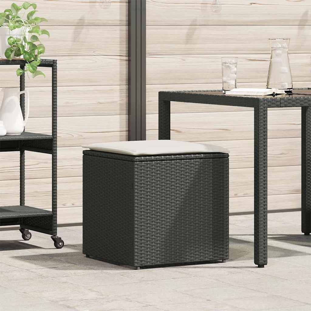 vidaXL Kissenbox mit Speicher Schwarz 50 x 50 x 50 cm Poly-Rattan