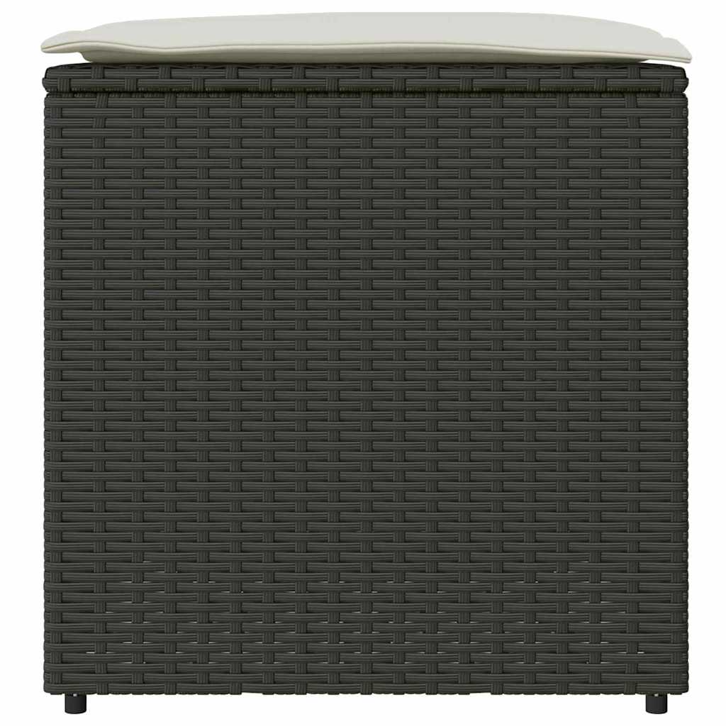 vidaXL Kissenbox mit Speicher Schwarz 50 x 50 x 50 cm Poly-Rattan