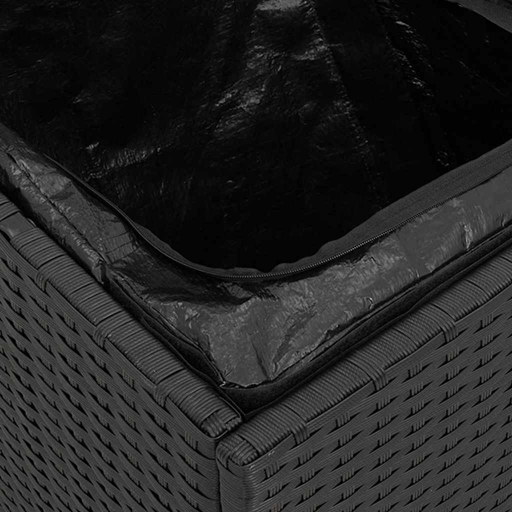 vidaXL Kissenbox mit Speicher Schwarz 50 x 50 x 50 cm Poly-Rattan