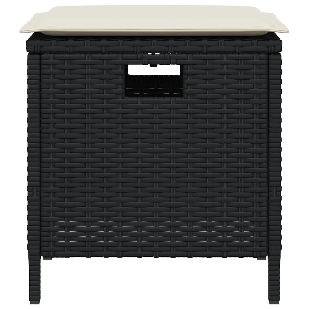 vidaXL 5-tlg. Garten-Essgruppe mit Kissen Schwarz Poly Rattan