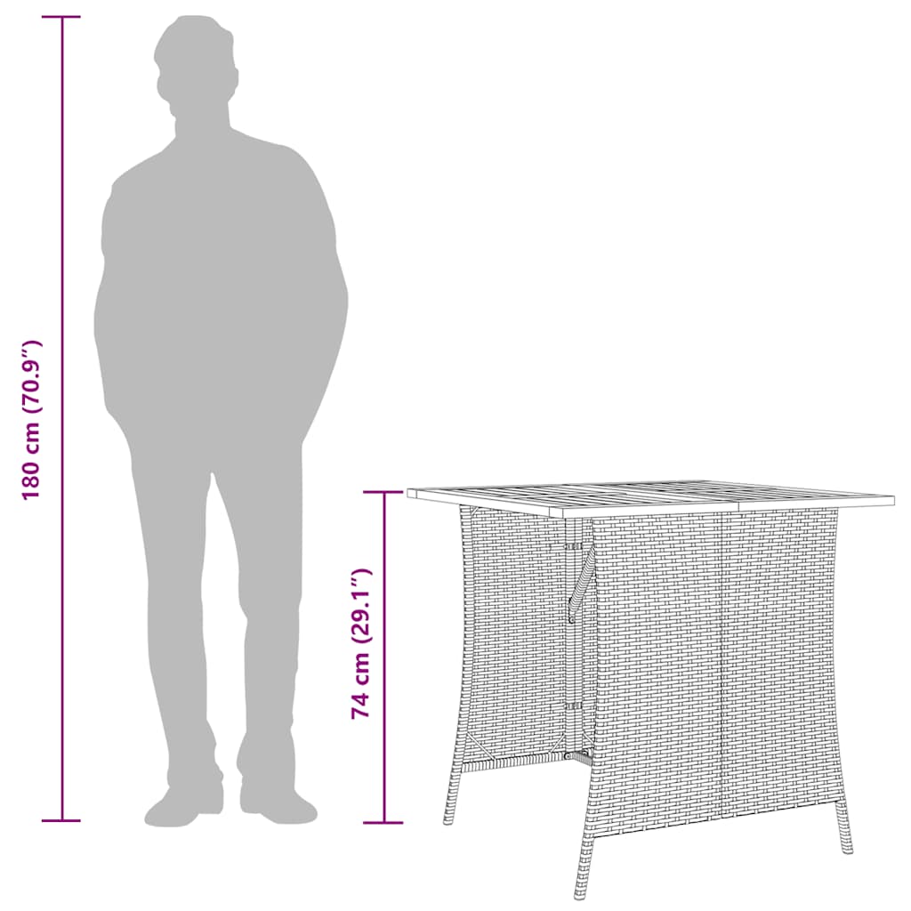 vidaXL 5-tlg. Garten-Essgruppe mit Kissen Schwarz Poly Rattan