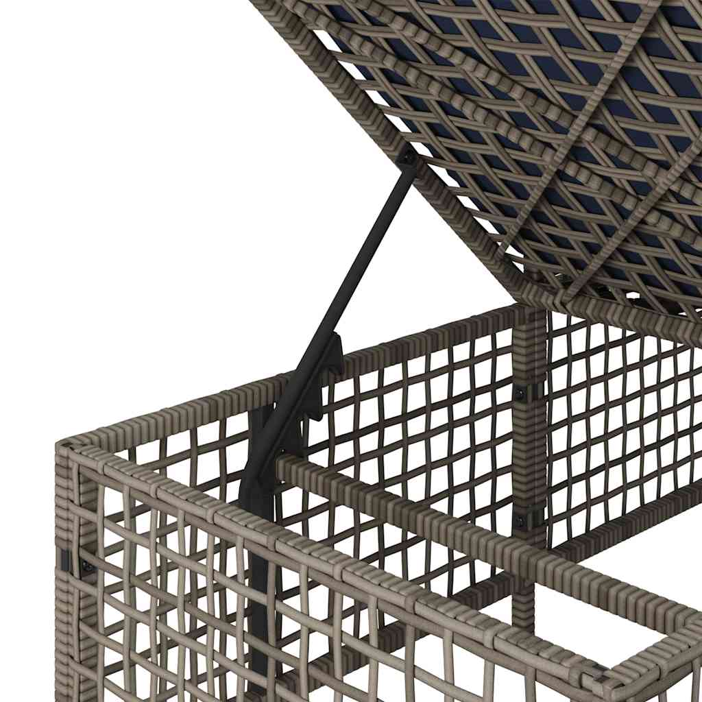 vidaXL 3-teiliges Ecksofa-Set für den Garten mit Kissen, grau, Polyrattan