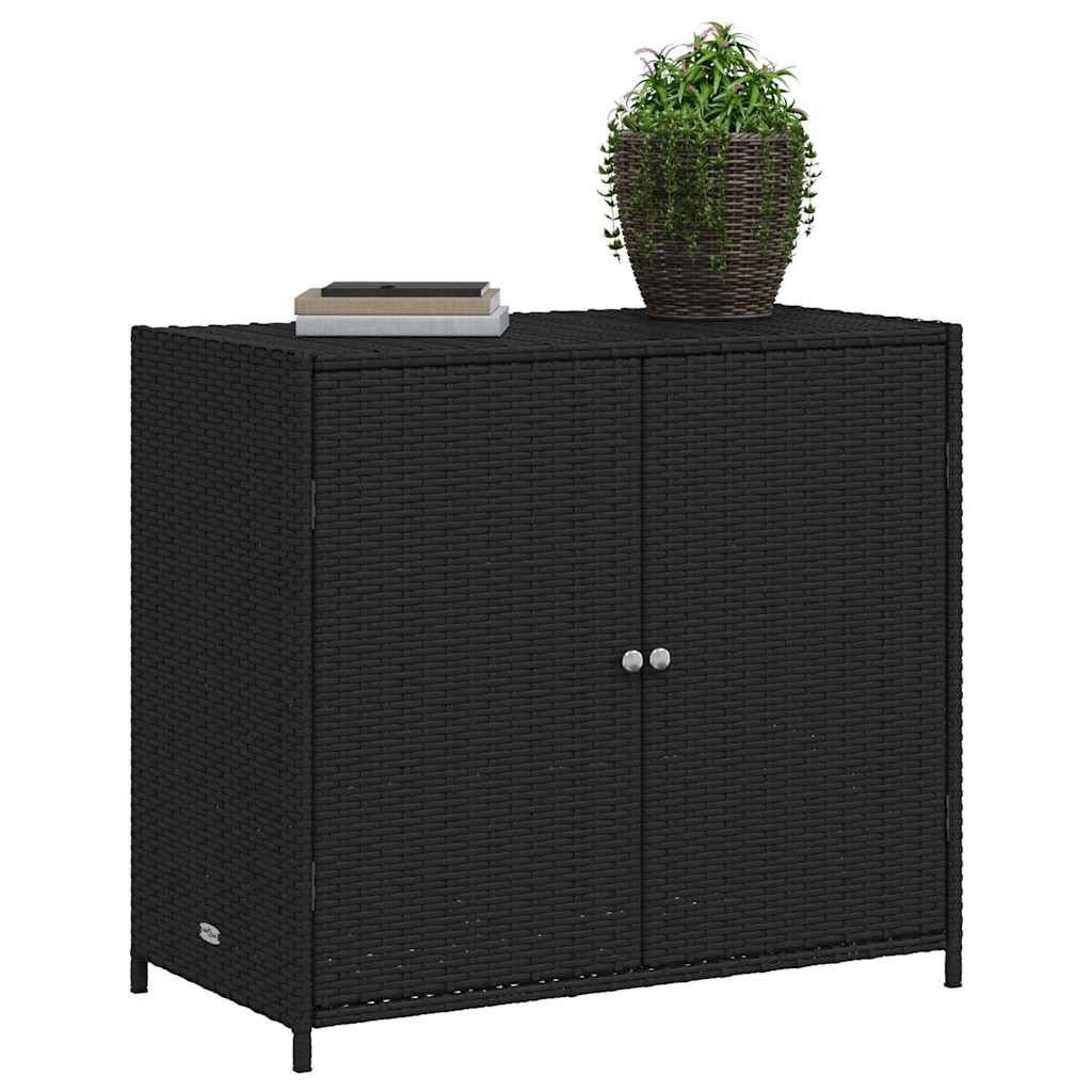 vidaXL Gartenschrank Schwarz 83x45x76 cm Poly Rattan