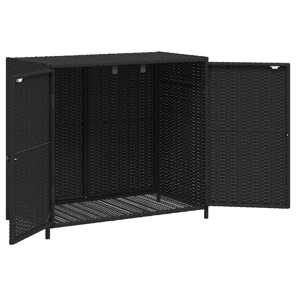 vidaXL Gartenschrank Schwarz 83x45x76 cm Poly Rattan