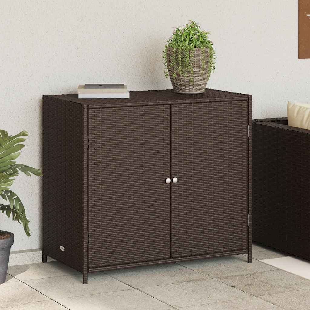 vidaXL Gartenschrank Schwarz 83x45x76 cm Poly Rattan