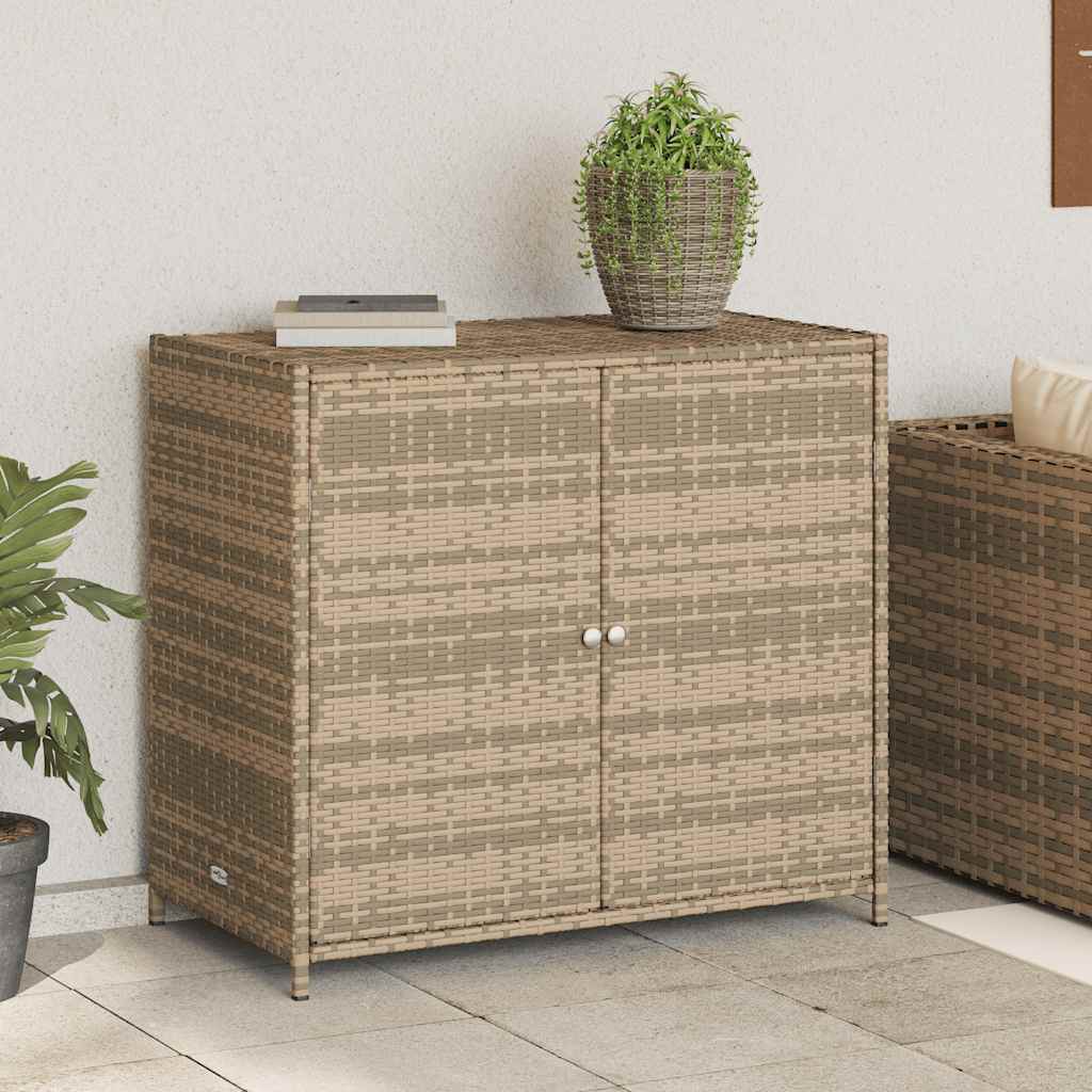 vidaXL Gartenschrank Schwarz 83x45x76 cm Poly Rattan