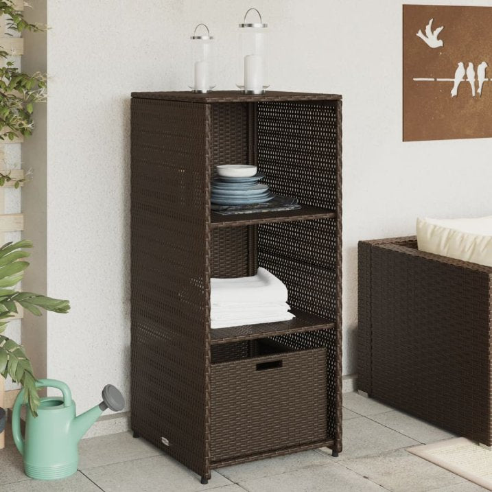 vidaXL Gartenschrank Schwarz 50x55x115 cm Poly Rattan