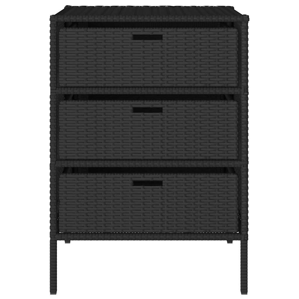 vidaXL Gartenschrank Schwarz 55x59x80 cm Poly Rattan