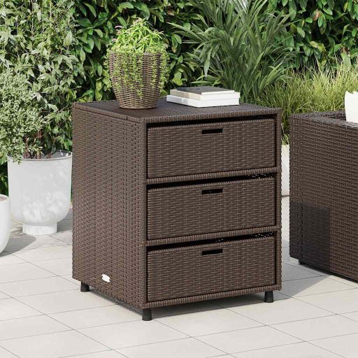 vidaXL Gartenschrank Schwarz 55x59x80 cm Poly Rattan