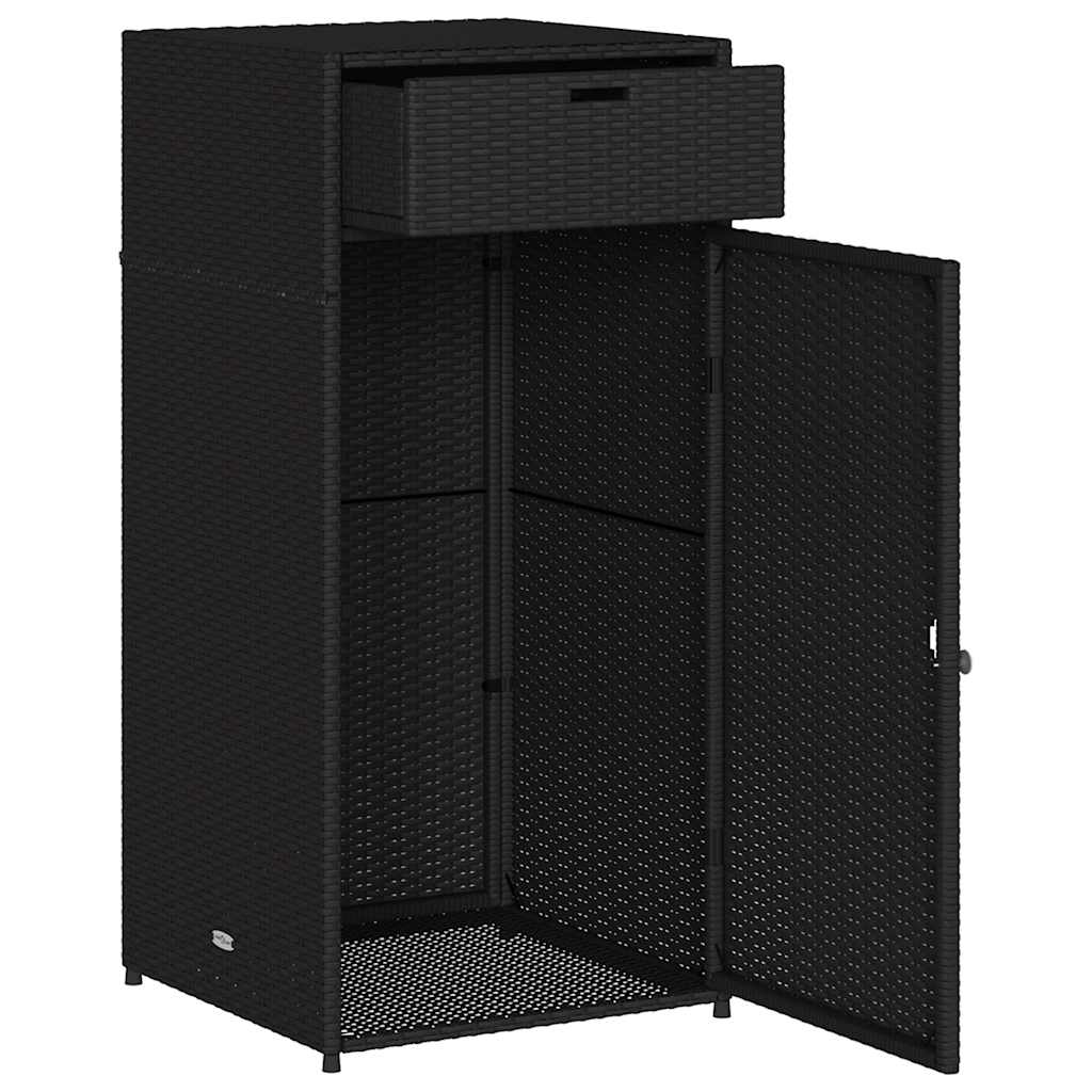 vidaXL Gartenschrank Schwarz 55x55x111 cm Poly Rattan