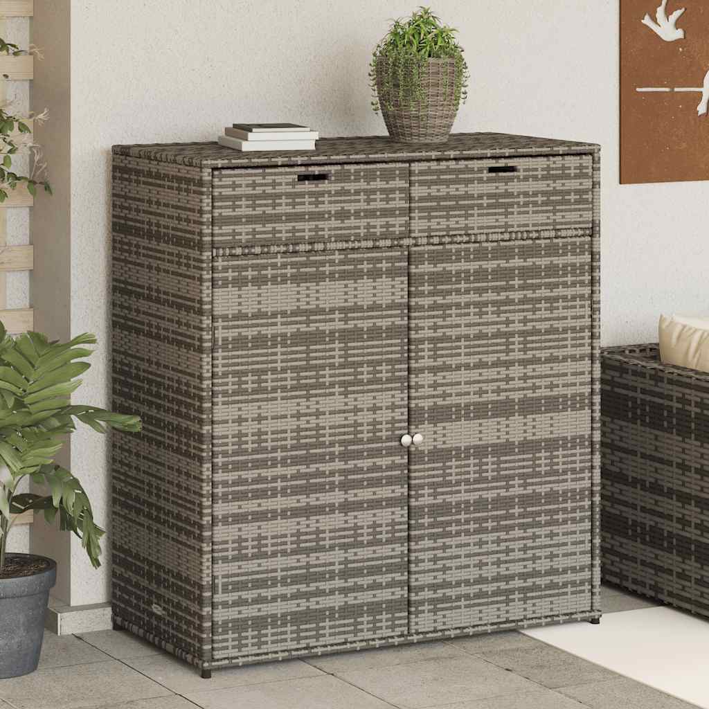 vidaXL Gartenschrank Schwarz 55x55x111 cm Poly Rattan