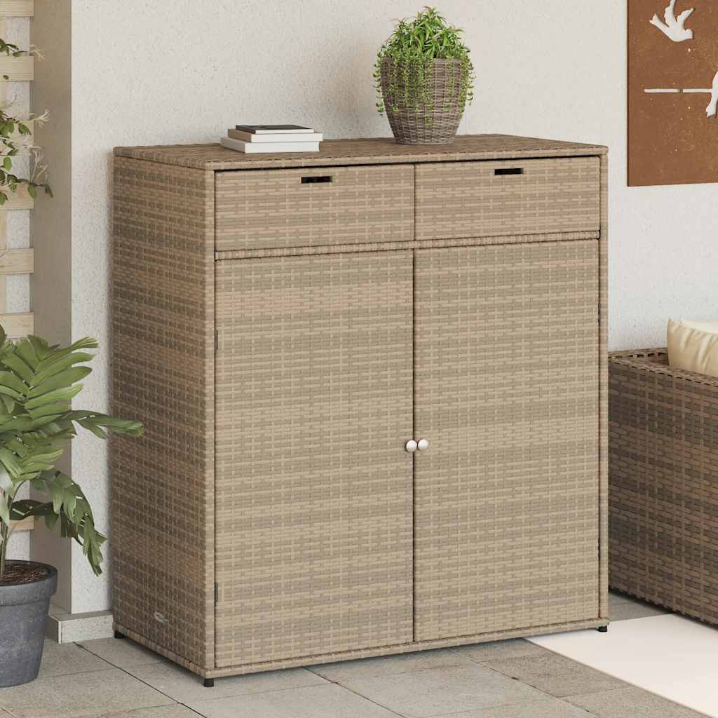 vidaXL Gartenschrank Schwarz 55x55x111 cm Poly Rattan