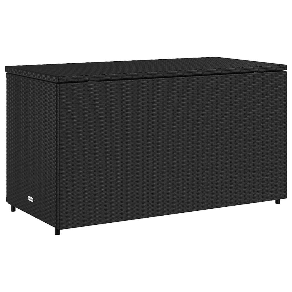vidaXL Gartenschrank Schwarz 110x55x60,5 cm Poly Rattan
