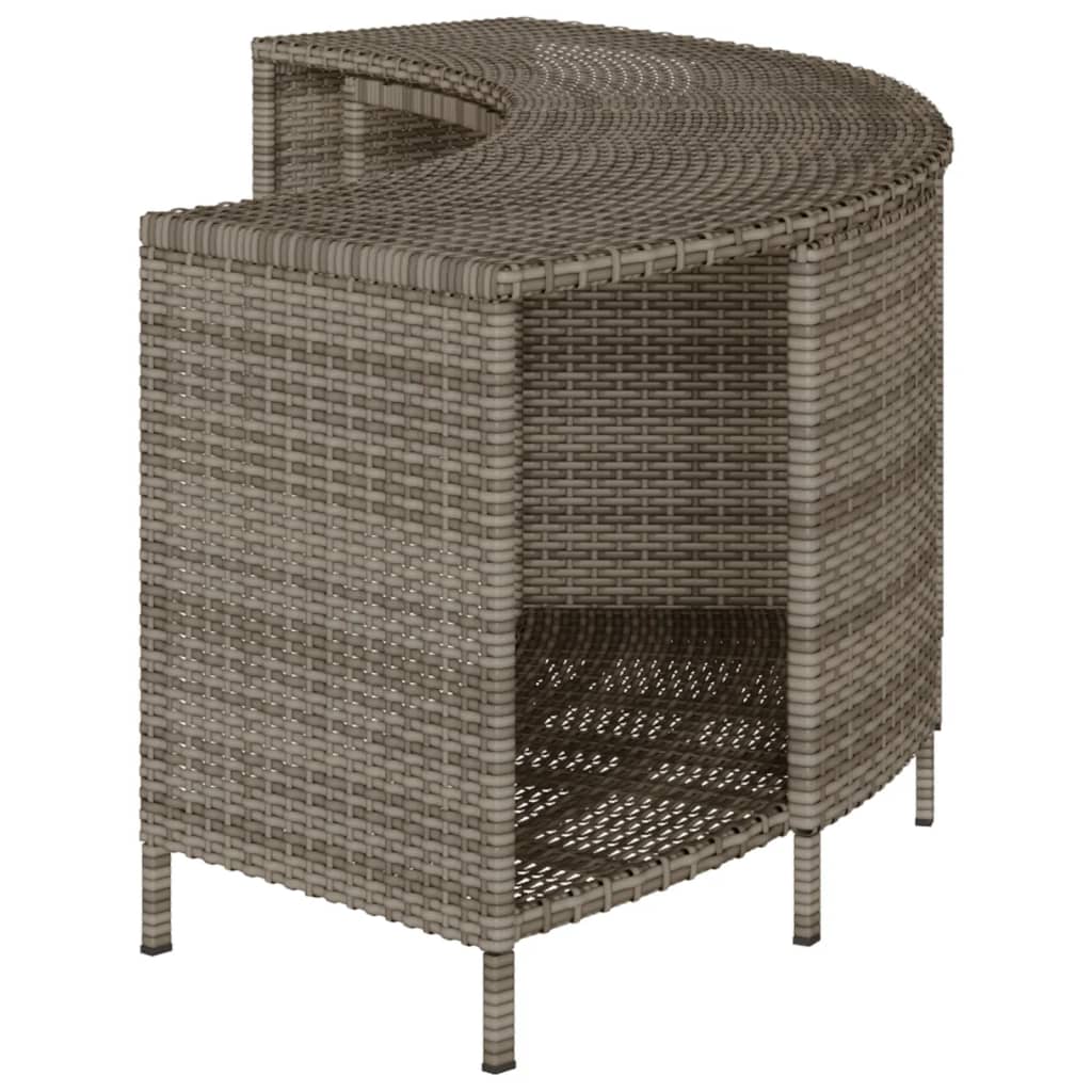 vidaXL Outdoor-Regale für Whirlpool 2 Stk. Grau Poly Rattan