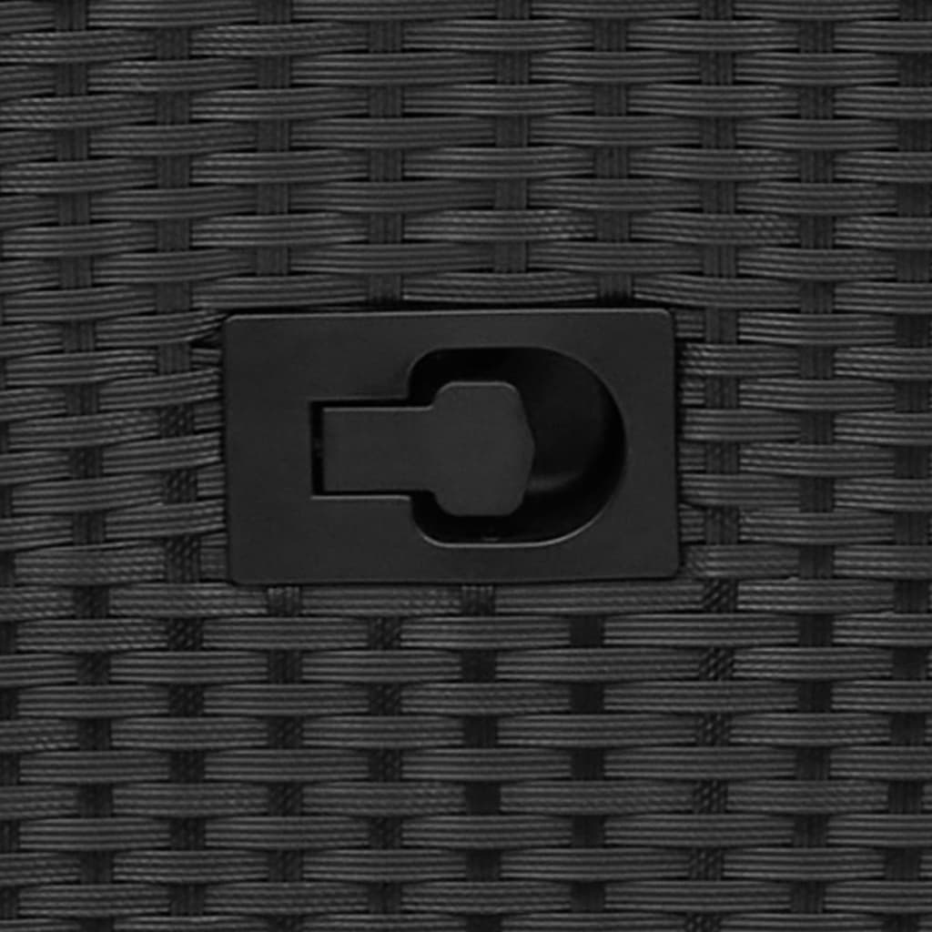 vidaXL Gartensessel Verstellbar mit Kissen Schwarz Poly Rattan