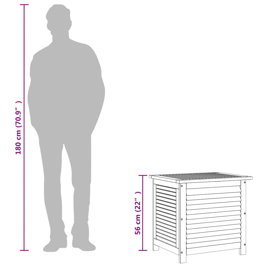 vidaXL Gartenbox mit Lüftungsschlitzen 60x50x56 cm Massivholz Akazie