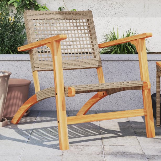vidaXL 3-tlg. Bistro-Set Schwarz Poly Rattan und Massivholz Akazie