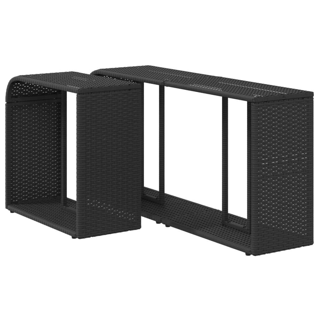 vidaXL Lagerregale 2 Stk. Schwarz Poly Rattan
