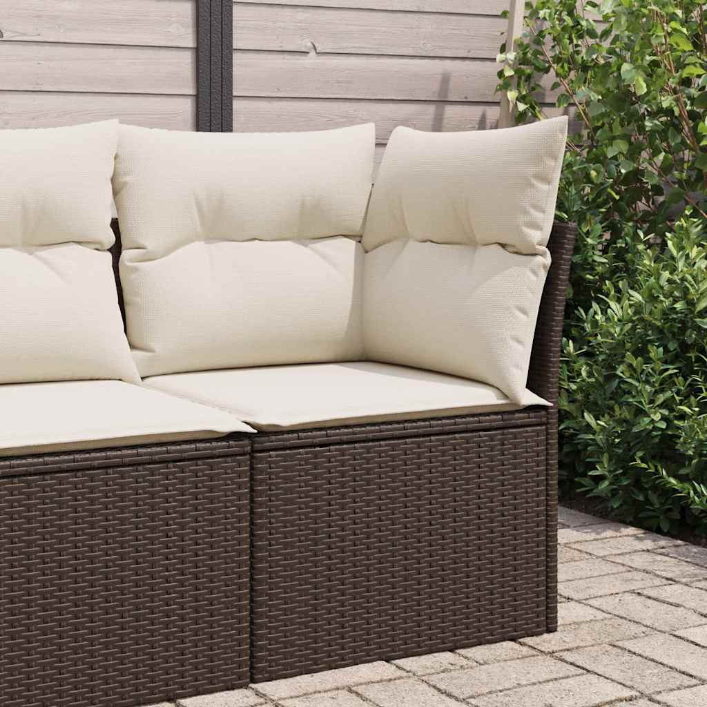 vidaXL Gartenstuhl ohne Armlehnen mit Kissen Schwarz Poly Rattan