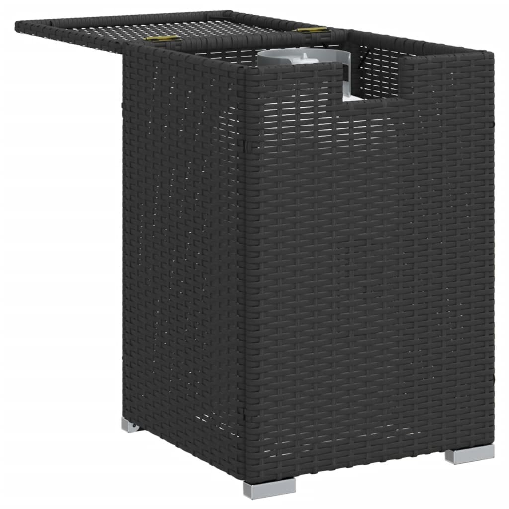 vidaXL Propan-Tank-Verstecktisch Schwarz 40x40x60 cm Poly Rattan