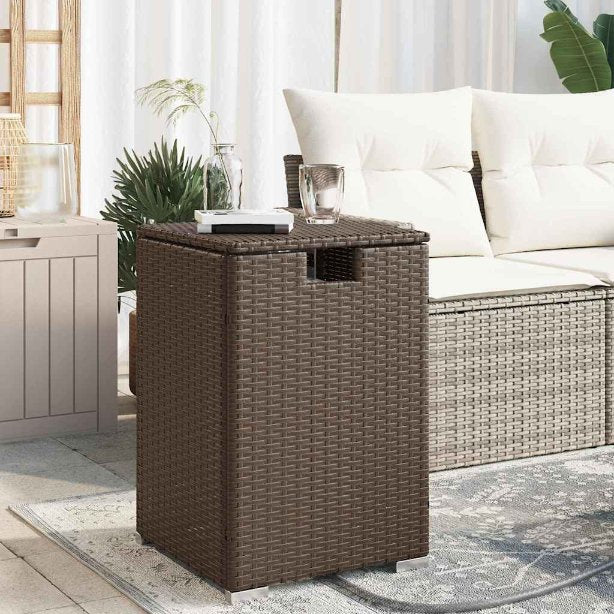 vidaXL Propan-Tank-Verstecktisch Schwarz 40x40x60 cm Poly Rattan