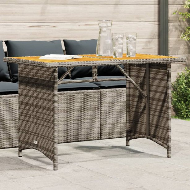vidaXL Gartentisch mit Glasplatte Schwarz 110x68x70 cm Poly Rattan