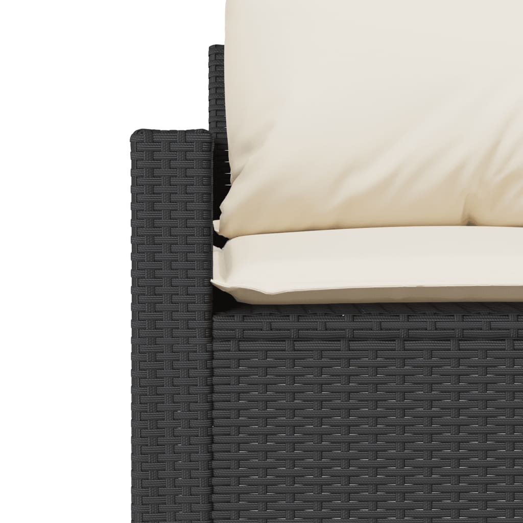 vidaXL 4-tlg. Garten-Sofagarnitur mit Kissen Schwarz Poly Rattan