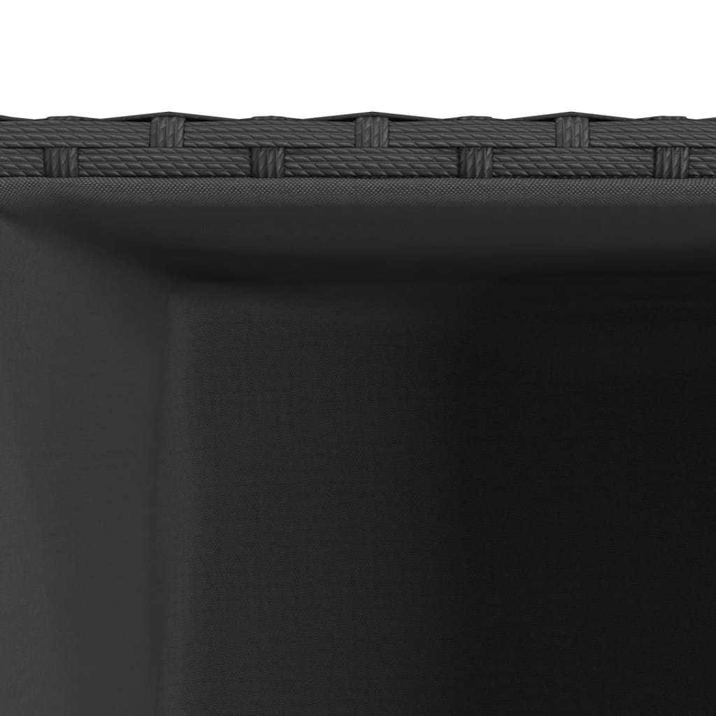 vidaXL Pflanzkübel 3 Stk. Schwarz Poly Rattan