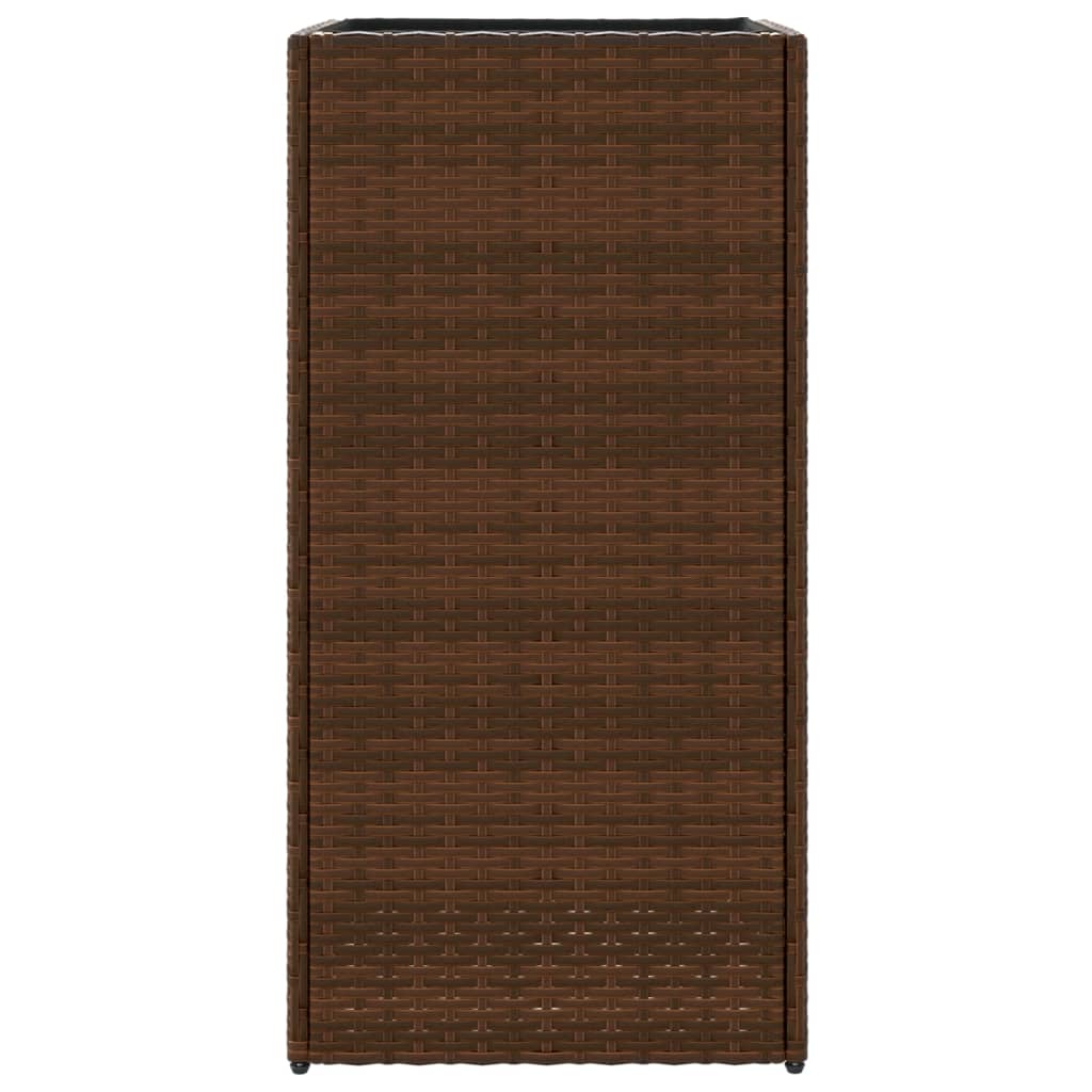vidaXL Pflanzkübel Braun 40x40x80 cm Poly Rattan