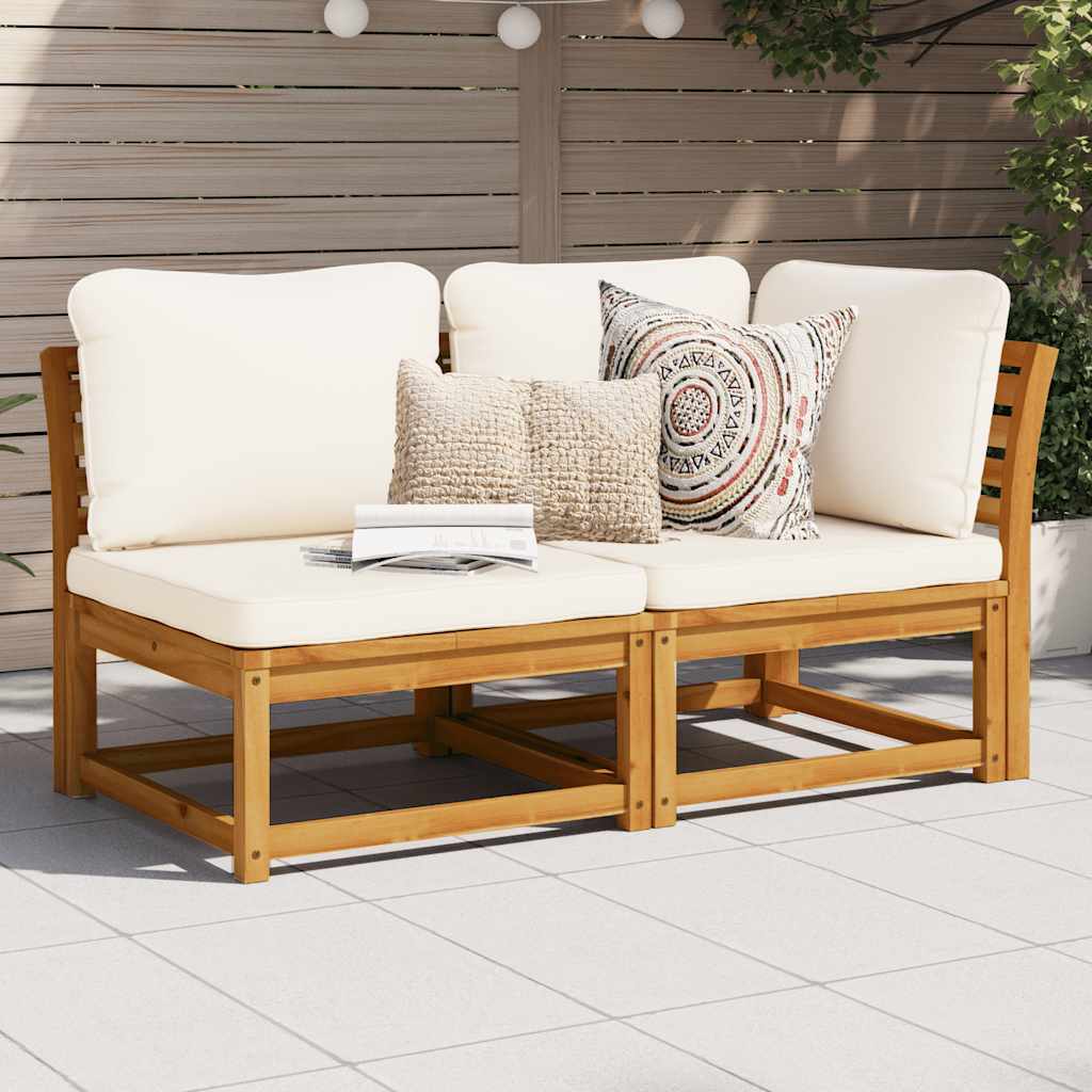vidaXL Garten-Ecksofa mit Kissen 73x73x65 cm Massivholz Akazie