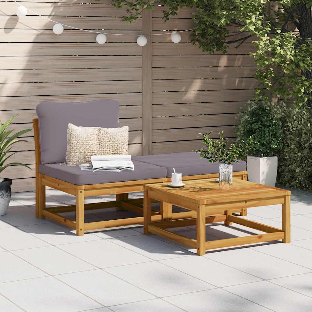 vidaXL Garten-Ecksofa mit Kissen 73x73x65 cm Massivholz Akazie