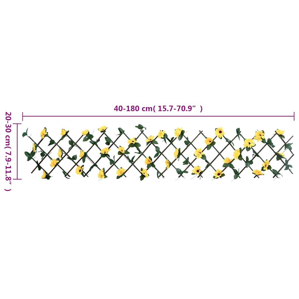 vidaXL Rankgitter mit Künstlichem Efeu Erweiterbar Gelb 180x20 cm