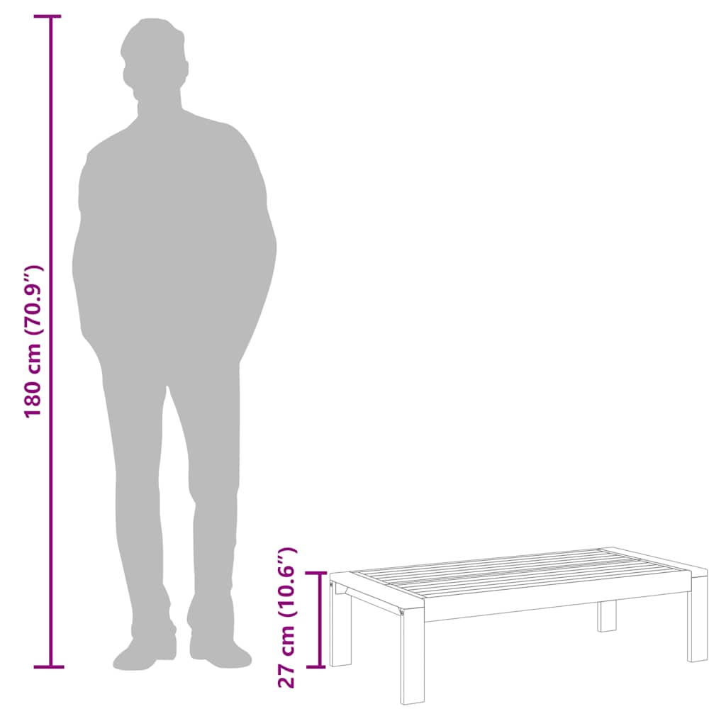 vidaXL Gartentisch 100x50x27 cm Massivholz Akazie