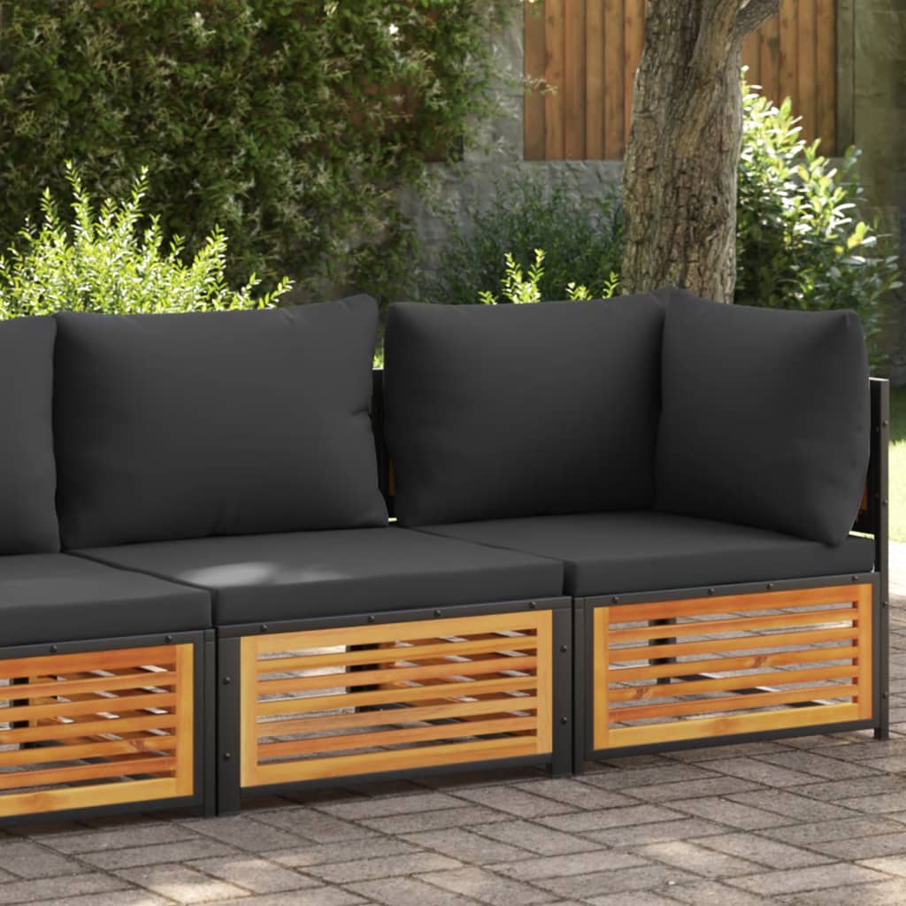 vidaXL Garten-Ecksofa mit Kissen Massivholz Akazie