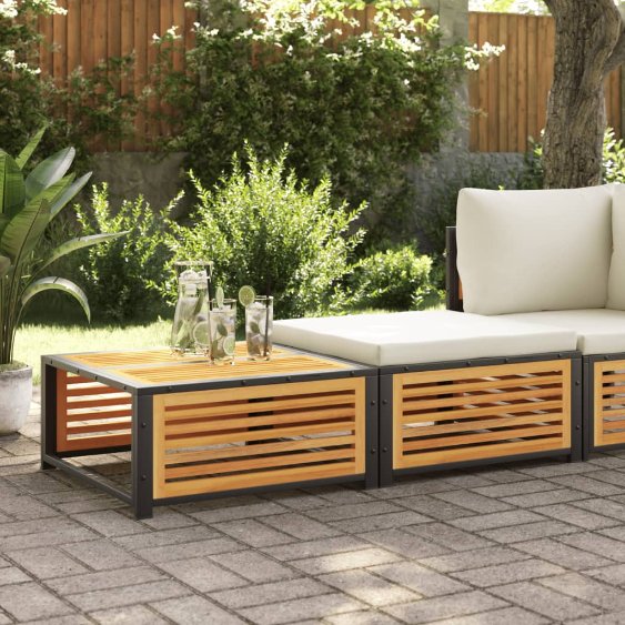 vidaXL Garten-Ecksofa mit Kissen Massivholz Akazie