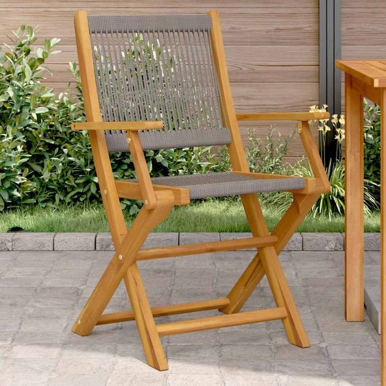 Gartenstühle 4 Stk. Klappbar Schwarz Massivholz Akazie