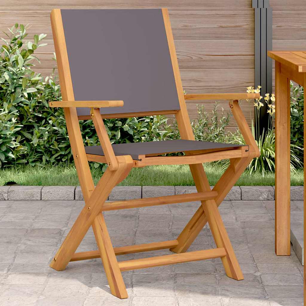 Gartenstühle 4 Stk. Klappbar Cremeweiß Stoff und Massivholz