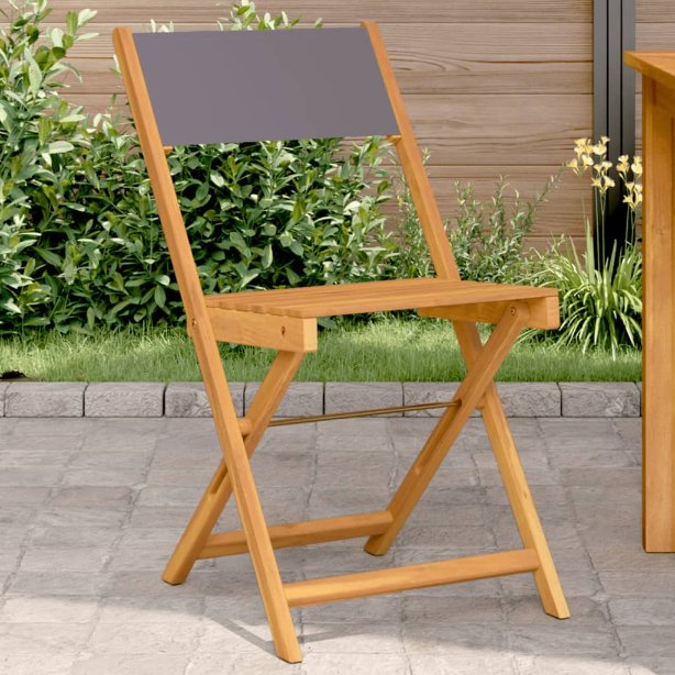 Gartenstühle 4 Stk. Klappbar Cremeweiß Stoff und Massivholz